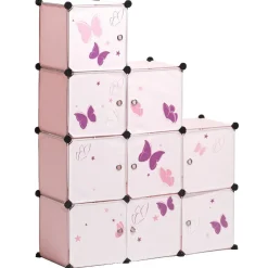 Gifi Rangement|Armoire dressing escalier pour enfant design papillon