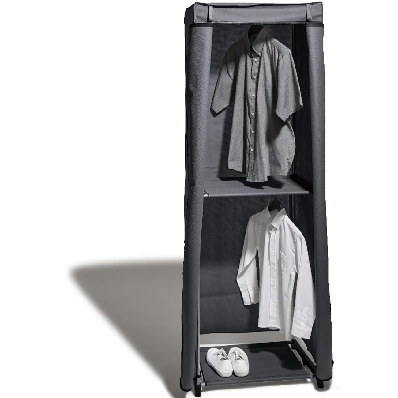Gifi Rangement|Armoire dressing gris double penderie