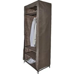 Gifi Rangement|Armoire dressing tissu marron