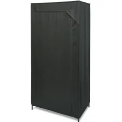 Gifi Rangement|Armoire penderie en tissu noir 70x46xH146cm