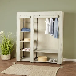 Gifi Rangement|Armoire textile avec 7 étagères et portant 100x45x174cm