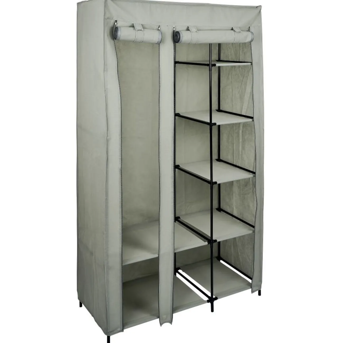 Gifi Rangement|Armoire textile avec 7 étagères et portant 100x45x174cm