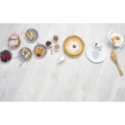 Gifi Assiette à crêpes porcelaine décor recette noir blanc