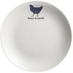 Gifi Assiette à dessert beige motif poule