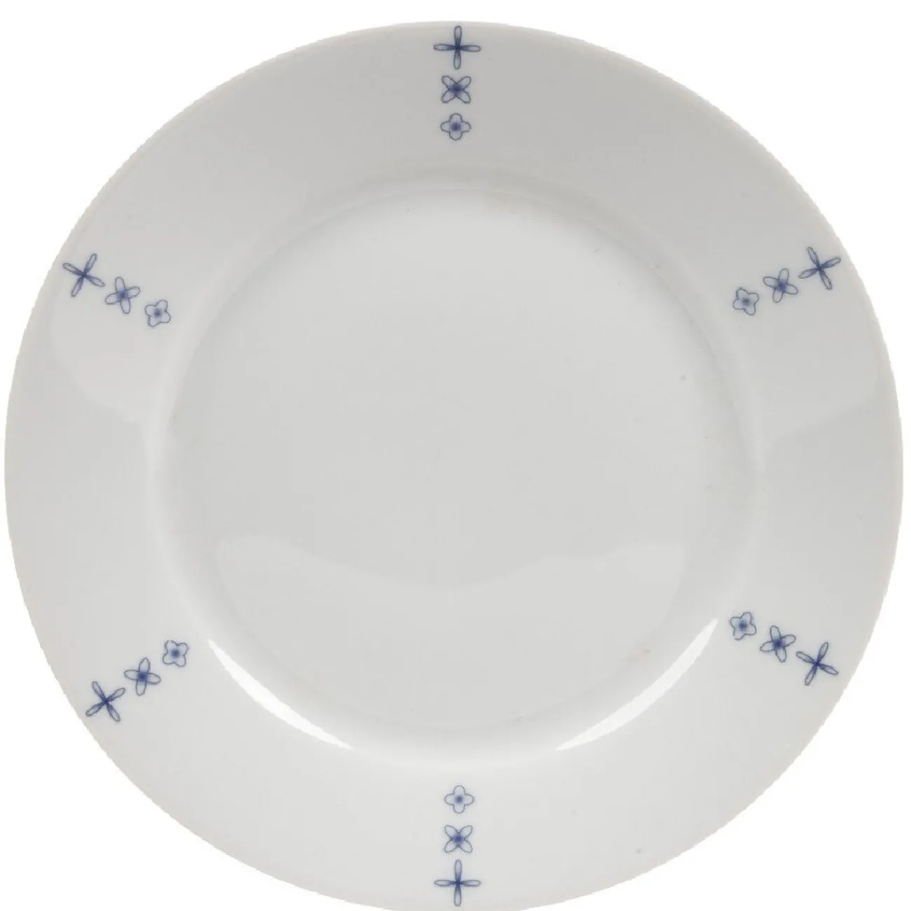 Gifi Assiette à dessert blanche décor aile bleu