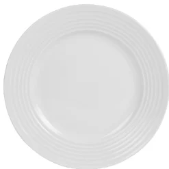 Gifi Assiette à dessert blanche bordure à rainures