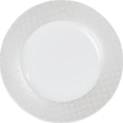 Gifi Assiette à dessert blanche bordure brillante