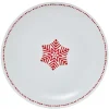 Gifi Assiette à dessert blanche décor flocon rouge