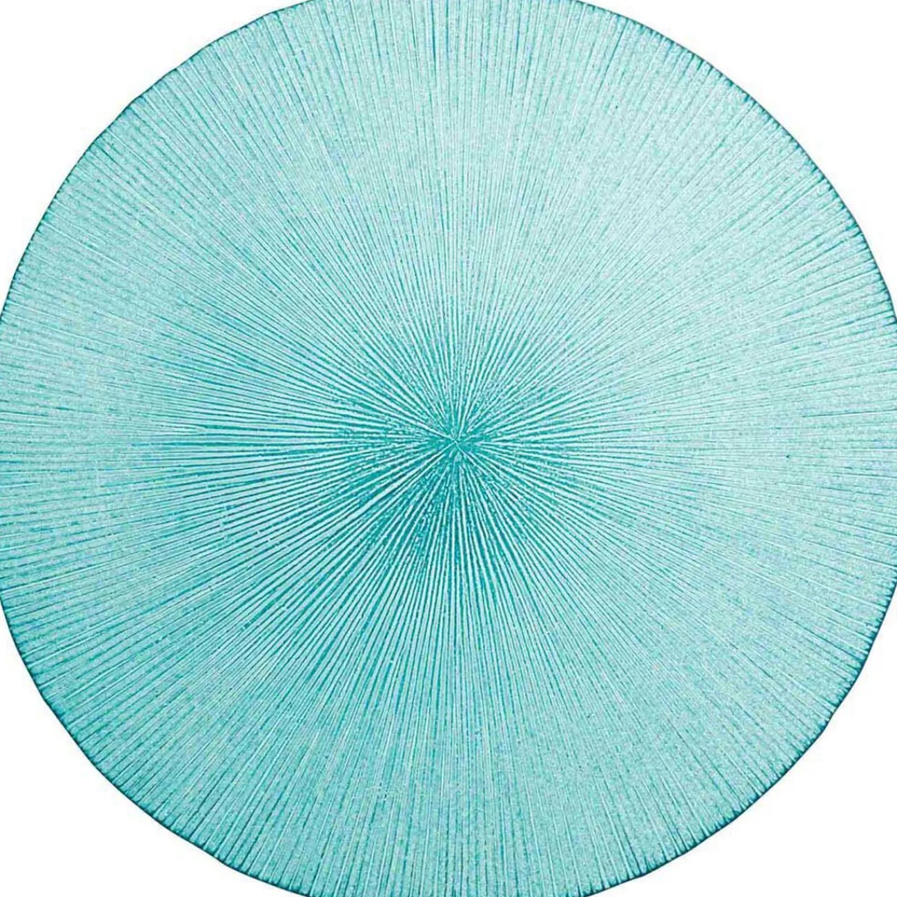 Gifi Assiette à dessert bleue verre strié