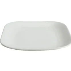 Gifi Assiette à dessert carré en grès blanche