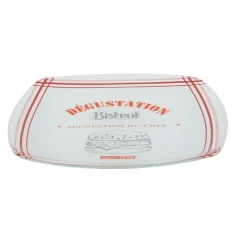 Gifi Assiette à dessert carrée bords arrondis design bistrot