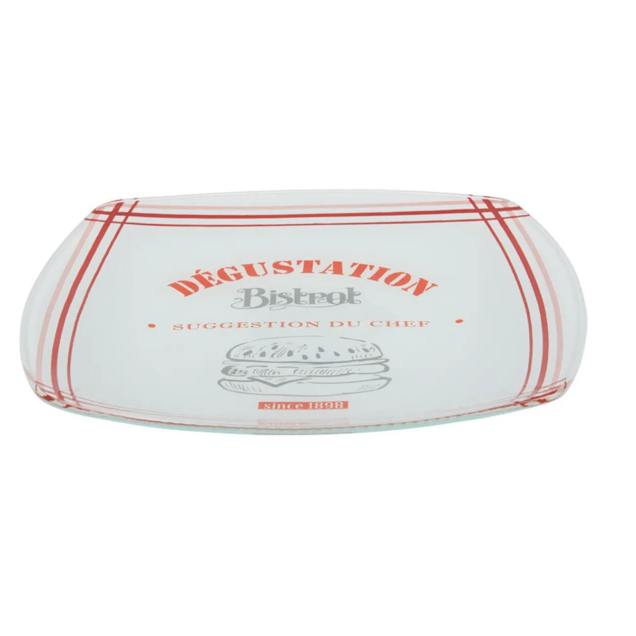 Gifi Assiette à dessert carrée bords arrondis design bistrot