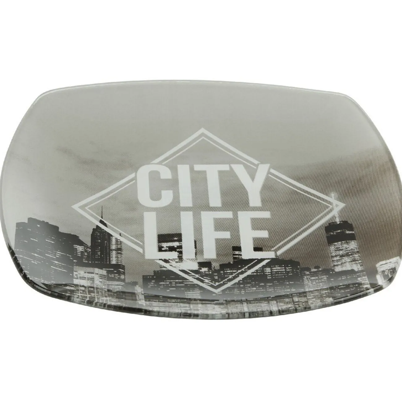 Gifi Assiette à dessert carrée design city