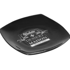 Gifi Assiette à dessert carrée noire design dessert maison