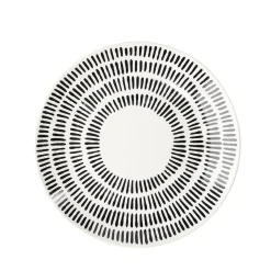 Gifi Assiette à dessert Dakar en porcelaine blanc et noir Ø19cm