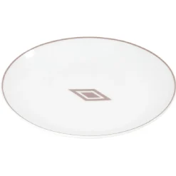 Gifi Assiette à dessert décor gris avec liseré rouge