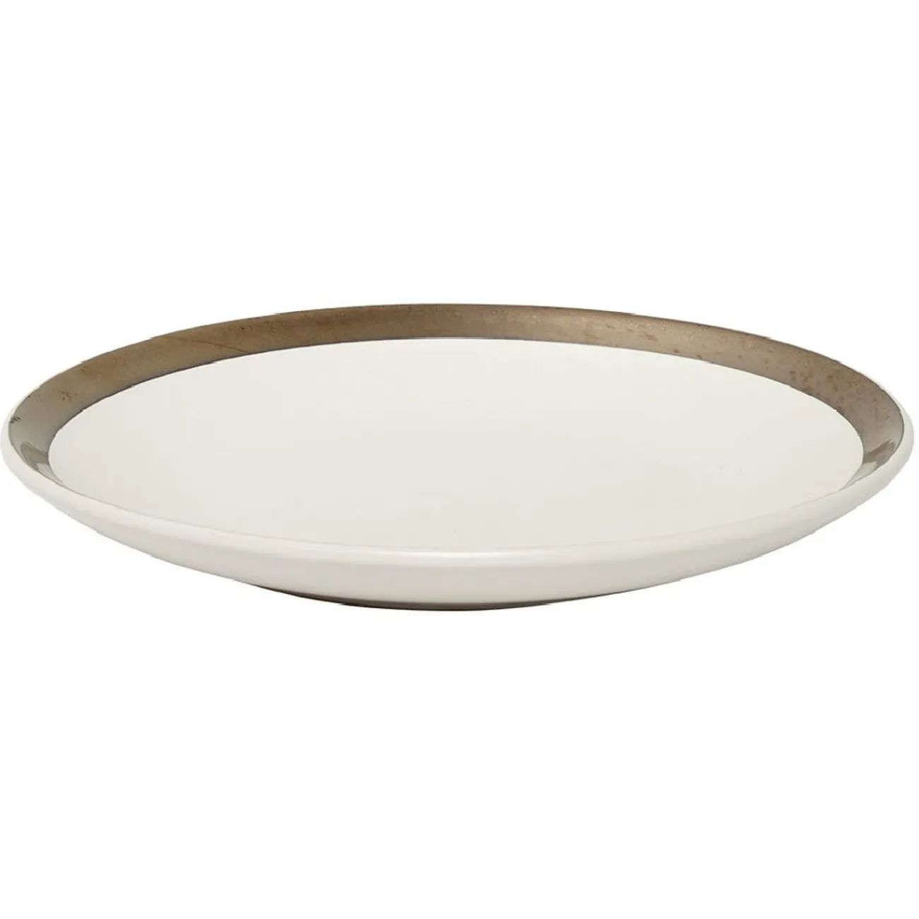 Gifi Assiette à dessert en faïence avec liseré doré