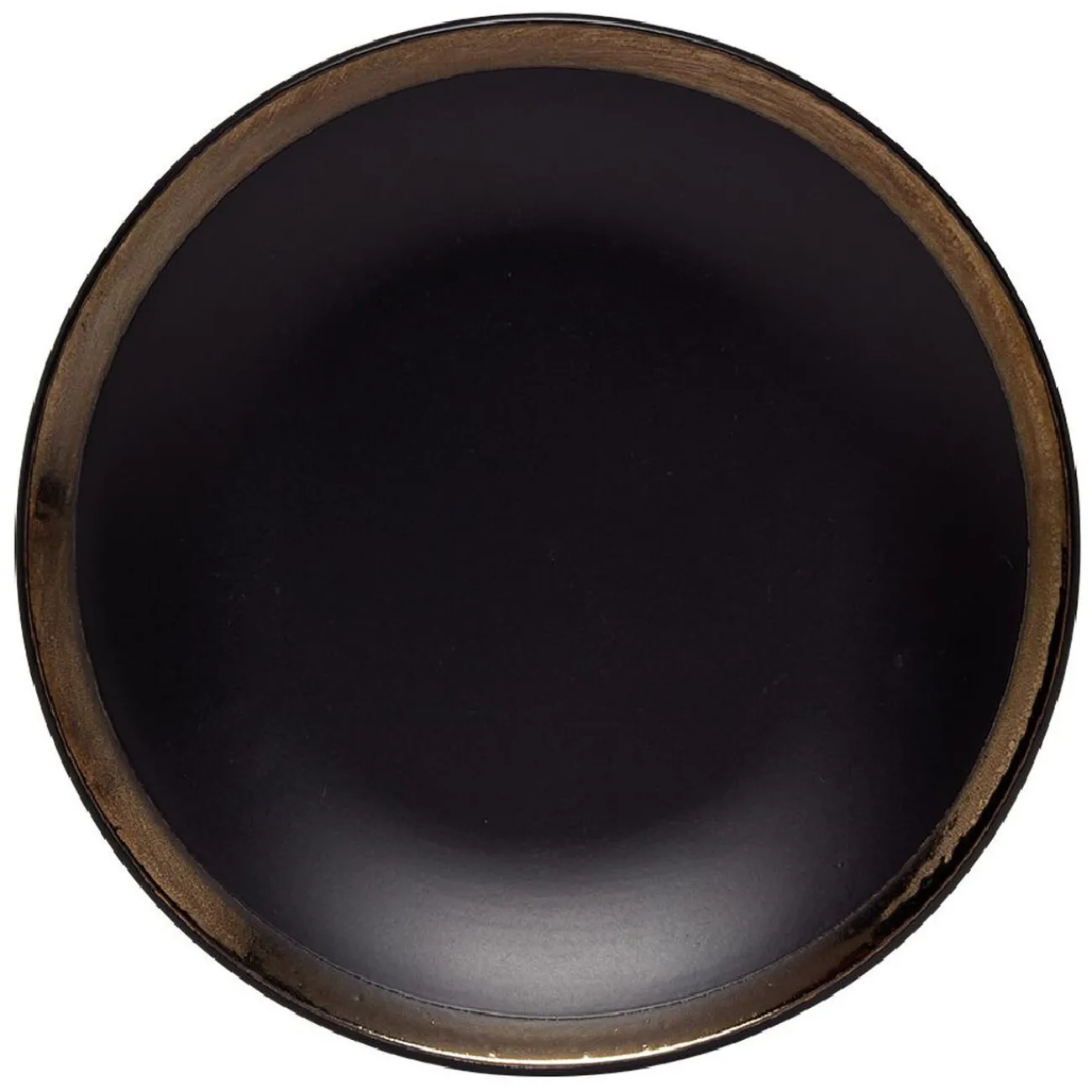 Gifi Assiette à dessert en faïence avec liseré doré