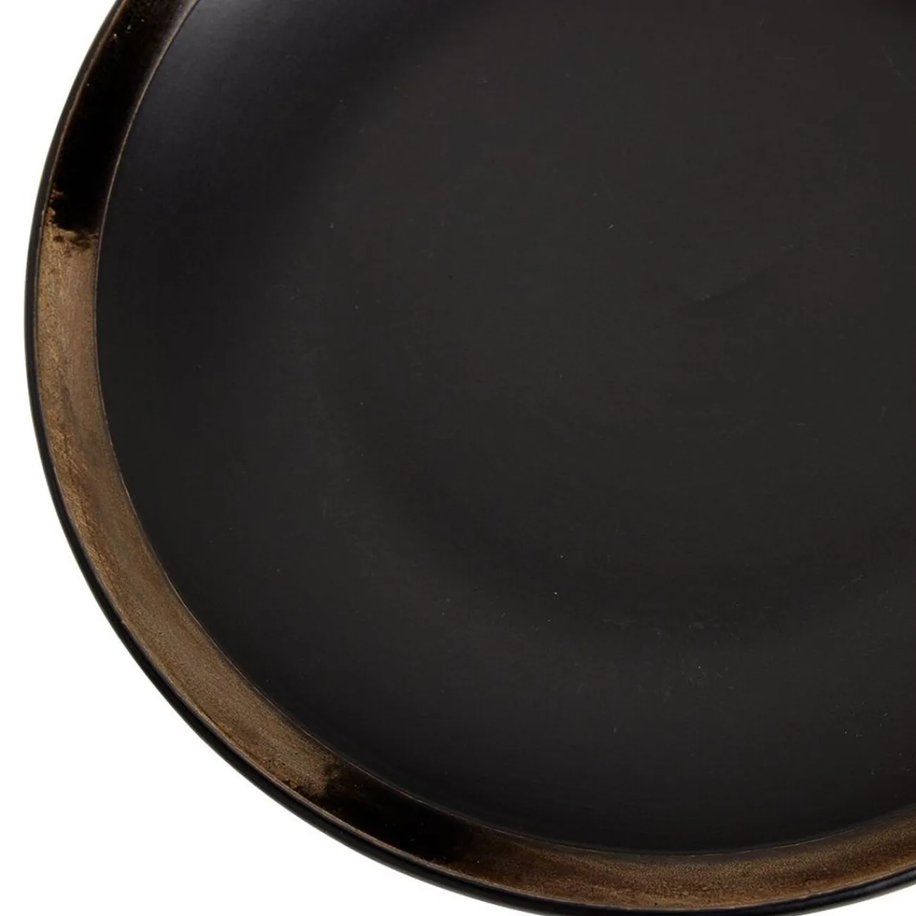 Gifi Assiette à dessert en faïence avec liseré doré