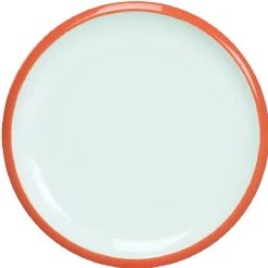 Gifi Assiette à dessert en faience contour bicolore