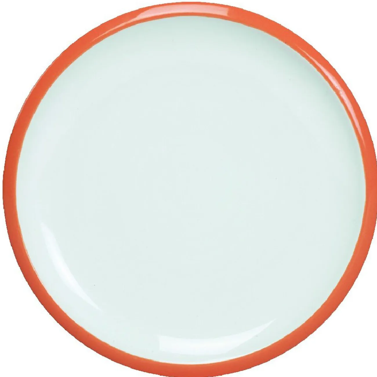 Gifi Assiette à dessert en faience contour bicolore