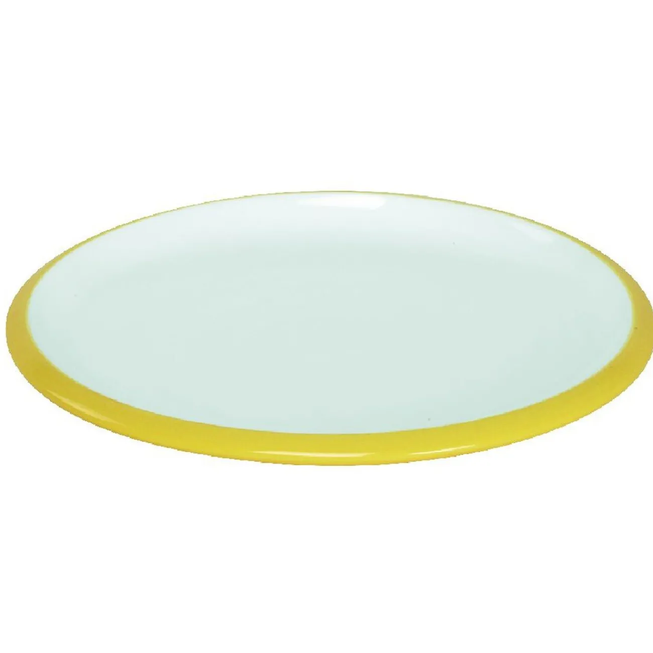 Gifi Assiette à dessert en faience contour bicolore