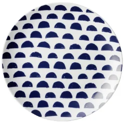 Gifi Assiette à dessert en porcelaine décor bleu Ø 19 cm
