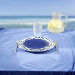 Gifi Assiette à dessert en porcelaine décor bleu Ø 19 cm