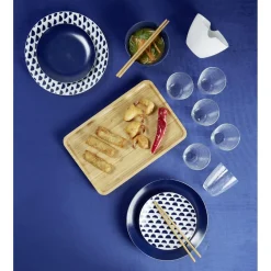 Gifi Assiette à dessert en porcelaine décor bleu Ø 19 cm