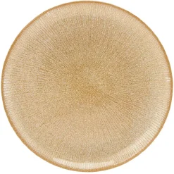 Gifi Assiette à dessert en verre strié doré