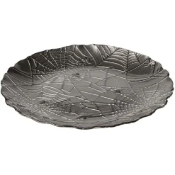 Gifi Assiette à dessert en verre Halloween design toile d'araignée Ø21cm