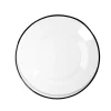 Gifi Assiette à dessert en verre transparent bord noir Ø20cm