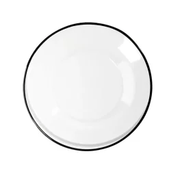 Gifi Assiette à dessert en verre transparent bord noir Ø20cm