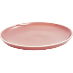 Gifi Assiette à dessert faïence Terracotta avec liseré crème