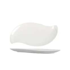 Gifi Assiette à dessert forme feuille blanche