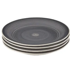 Gifi Assiette à dessert gris effet spirale x4
