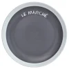 Gifi Assiette à dessert grise contour blanc inscription Le marché