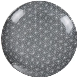 Gifi Assiette à dessert grise étoiles blanches collection Crazy