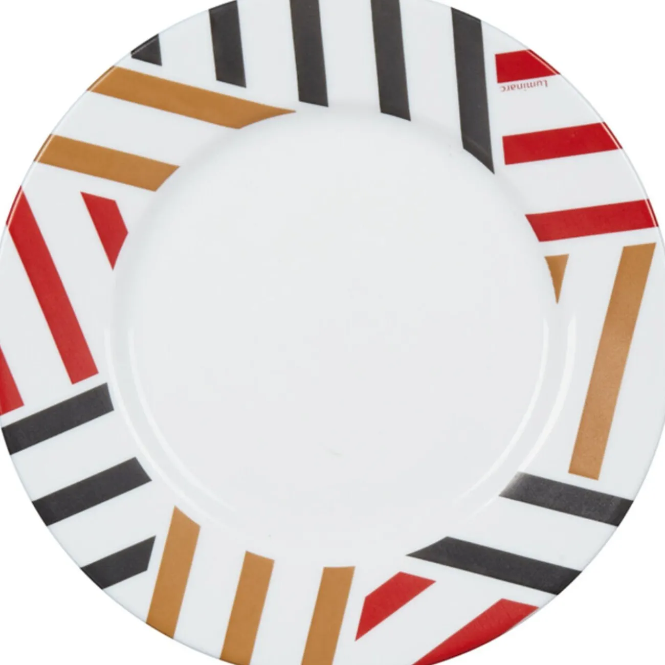 Gifi Assiette à dessert Luminarc blanc rayures contemporaines Balnea