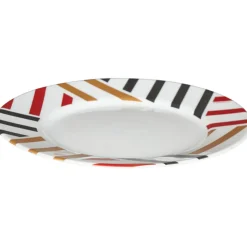 Gifi Assiette à dessert Luminarc blanc rayures contemporaines Balnea