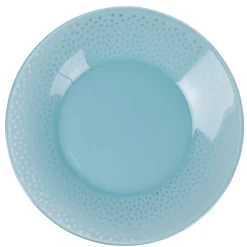 Gifi Assiette à dessert Luminarc Bulla bleu à pois bord large