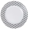 Gifi Assiette à dessert Luminarc blanche triangles noirs Palerme