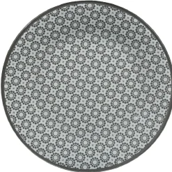 Gifi Assiette à dessert Micro blanc et noir fleurs à pois x4