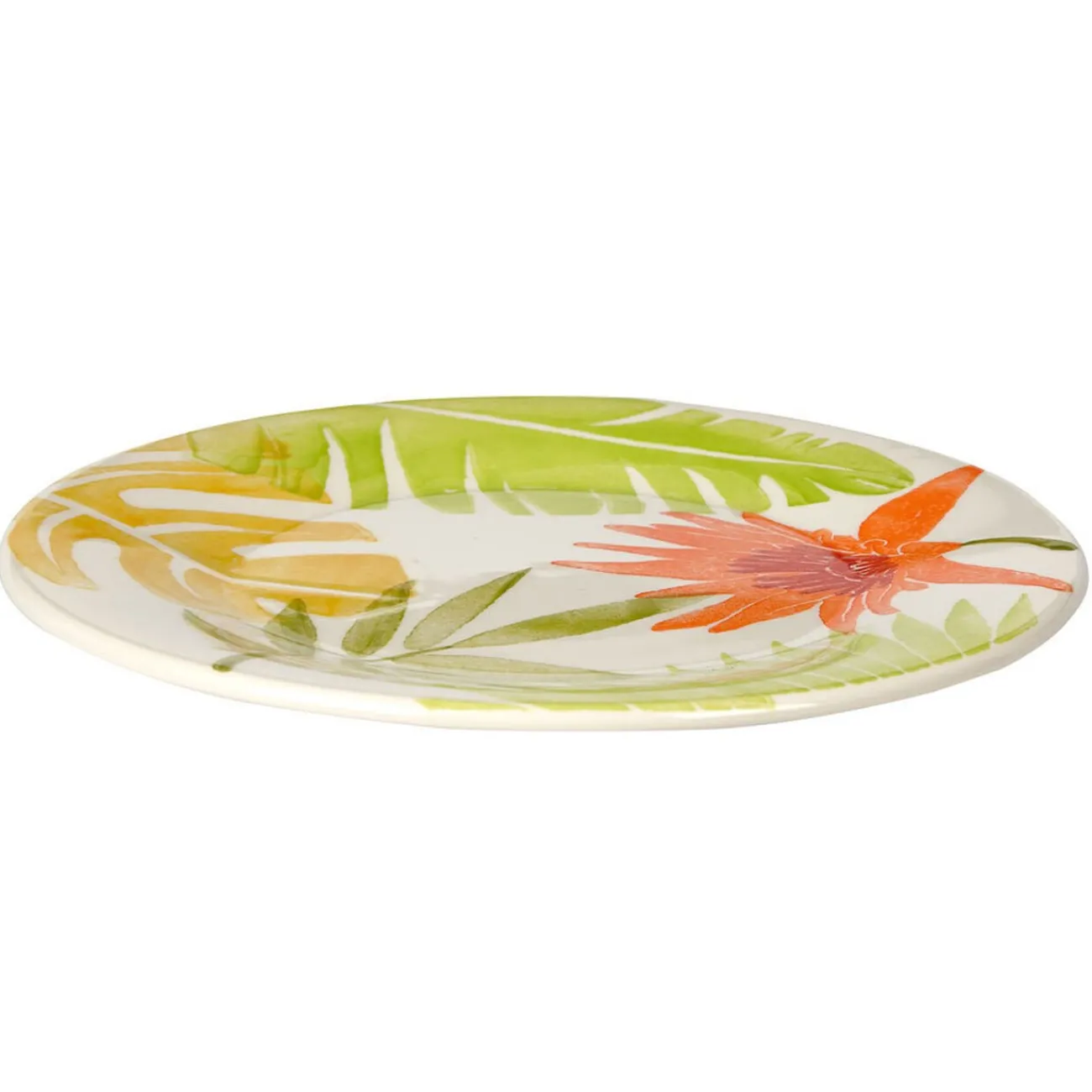 Gifi Assiette à dessert motif feuilles tropicales