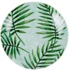 Gifi Assiette à dessert motif feuillage vert