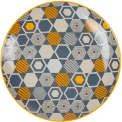 Gifi Assiette à dessert motif hexagones multicolores