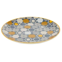 Gifi Assiette à dessert motif hexagones multicolores