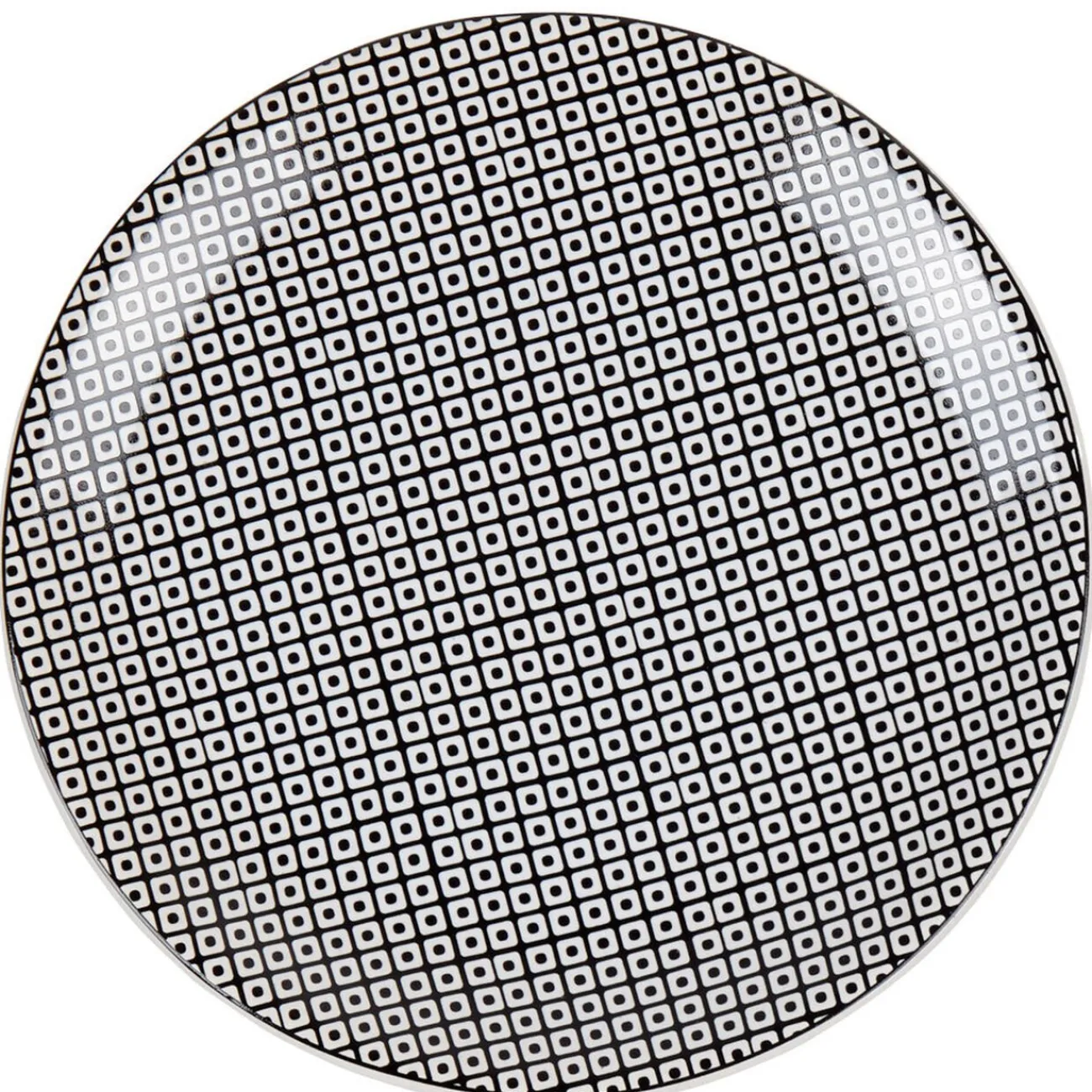 Gifi Assiette à dessert noire et blanche