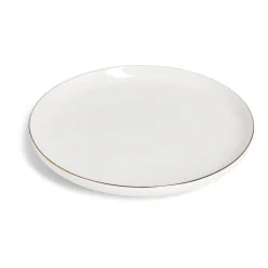 Gifi Assiette à dessert Oslo blanche bord doré Ø19cm