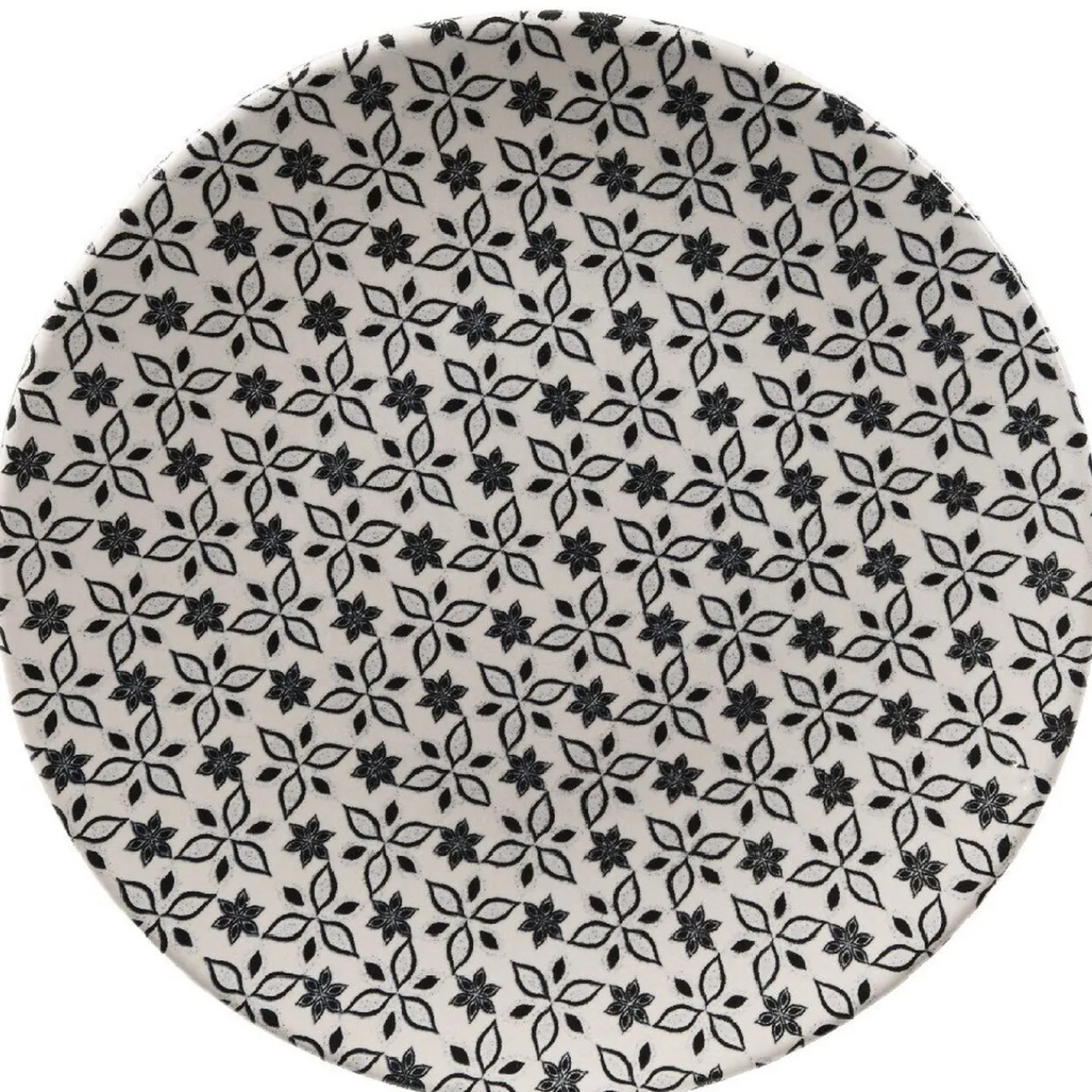 Gifi Assiette à dessert petits motifs noir blanc